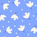 Seamless pattern with birds. Vecto illustrations