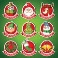 Set of Christmas cartoon stickers