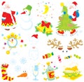 Set of Christmas clip-arts Royalty Free Stock Photo