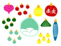 Set of Christmas hand-drawn colored balls Royalty Free Stock Photo