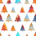 Set of christmas colorful tree decoration small circle dots seamless pattern eps10