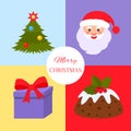 Set of christmas decoration icons in flat style Royalty Free Stock Photo