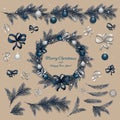 Set of christmas decorations Royalty Free Stock Photo