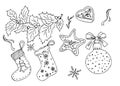 Set of Christmas doodle Royalty Free Stock Photo