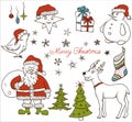 Set of Christmas doodle elements Royalty Free Stock Photo