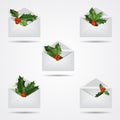 Set of Christmas envelope icons