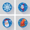 Set of Christmas flat icons.