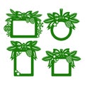 Set of Christmas frames for photos or cards. Round, square and rectangular shapes. Royalty Free Stock Photo