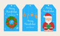 Set of Christmas gift tags. Merry Christmas and New Year label tag set Royalty Free Stock Photo