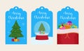 Set of Christmas gift tags. Merry Christmas and New Year label tag set Royalty Free Stock Photo