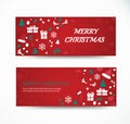 Set Christmas greeting card with space pattern background banner designs vector illustration Royalty Free Stock Photo