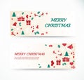 Set Christmas greeting card with space pattern background banner designs vector illustration Royalty Free Stock Photo