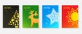 Set of Christmas greeting cards, template colorful holiday banners, space for your text. Vector