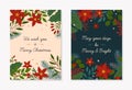 Set of Christmas and Happy New Year greeting cards templates