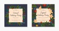 Set of Christmas and Happy New Year virtual party invitation templates during covid 19