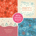 Set of Christmas holiday banners. Collection of xmas decorative elements Royalty Free Stock Photo