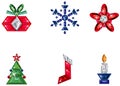 Set of christmas or holiday elements made from pre Royalty Free Stock Photo