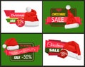 Christmas Holiday Posters Set Vector Illustration Royalty Free Stock Photo