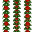 Set Christmas Holly berries and Christmas poinsettia flower star vertical borders isolated on white background. Xmas decorations. Royalty Free Stock Photo