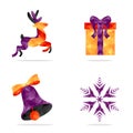 Set of 4 christmas icons Royalty Free Stock Photo