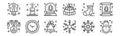 Set of 12 christmas icons. outline thin line icons such as snowman, snowflake, clock, sock, christmas ball, candle