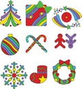 Set of Christmas icons in pop-art style Royalty Free Stock Photo