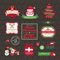 Set of Christmas labels and frames design