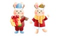 Set of christmas little bunny with gift box,antlers,scarf, beanie and santa costume