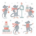 Set of christmas mice
