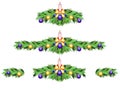 A set of Christmas and New Year decorations for websites, cards, banners or posters. Christmas garland border - Christmas tree bra Royalty Free Stock Photo