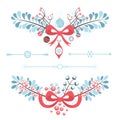 Set of Christmas and New Year decorative elements Royalty Free Stock Photo