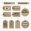 Set of Christmas and New Year gift tags Royalty Free Stock Photo