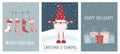 Set of Christmas and New Year greeting cards. Can be used for labels, congratulations, gift bag design, invitations, stickers