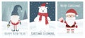 Set of Christmas and New Year greeting cards. Can be used for labels, congratulations, gift bag design, invitations, stickers