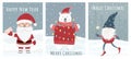 Set of Christmas and New Year greeting cards. Can be used for labels, congratulations, gift bag design, invitations, stickers