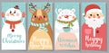 Set of Christmas and New Year greeting cards.