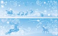 Set of Christmas and New Year horizontal banners w