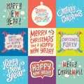 Set of Christmas and New Year labels