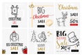 Set of Christmas and New Year mobile sale banners