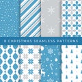 Set of Christmas and New Year seamless patterns Royalty Free Stock Photo