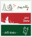 Set of Christmas and New Year social media banners.