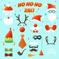 Set of Christmas party elements. Royalty Free Stock Photo