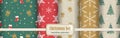 Set of Christmas patterns Royalty Free Stock Photo