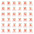 Set of Christmas personalized monograms, letters and numbers decorated with mistletoe and Christmas elements Royalty Free Stock Photo