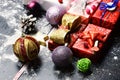 Set of Christmas presents. Decor made of gifts Royalty Free Stock Photo