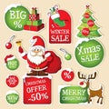 Set of Christmas price tags