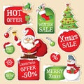 Set of Christmas price tags