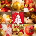 Set of Christmas Red and Golden Backgrounds