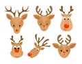 Set of Christmas reindeer Royalty Free Stock Photo