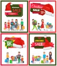 Set of Christmas Sale Premium Quality Banners Royalty Free Stock Photo